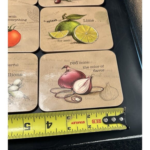 Jason 6 pc Coasters Recipe Delight Cork backed Bar Cocktail Drink Coasters Boxed - Picture 7 of 8